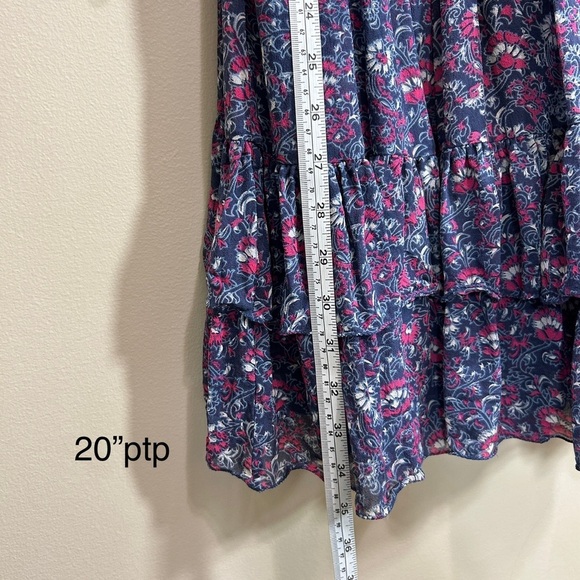 🌟 Ulla Johnson Women's Ollie Silk Floral Mini Dress Blue Pink Size 2 - Picture 10 of 11